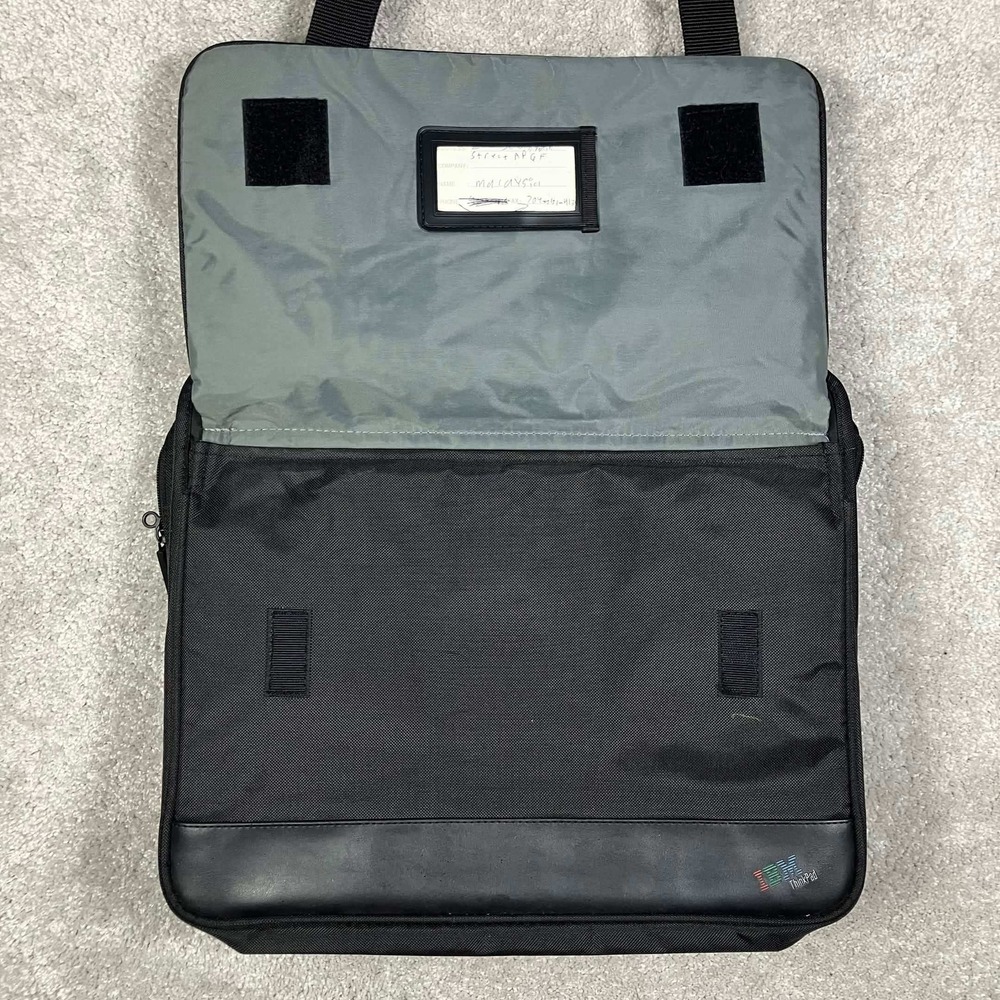 Vintage IBM ThinkPad Black Laptop Messenger Bag Briefcase Shoulder Strap 16" - Picture 14 of 16